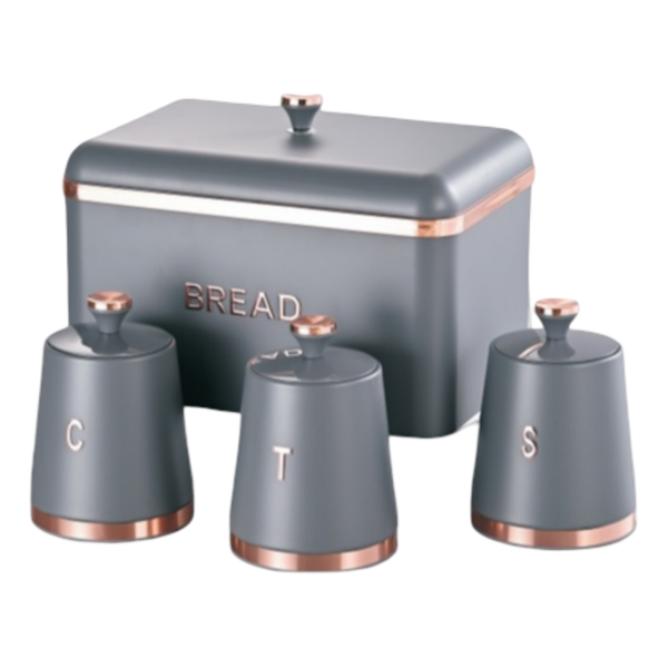 4-Piece Canister Set - With Bread Bin, Stylish