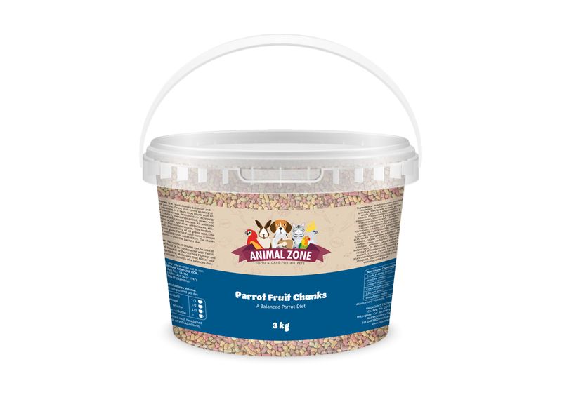 Animal Zone Parrot Food Fruit Chunks Value Tub - 3kg