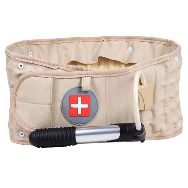 Waist Traction Brace Belt Spinal Lumbar Support Back Skin Color