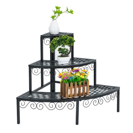 Plant Stand Flower Pot Holder Display Stand Rack Indoor Outdoor 3 Tier Image