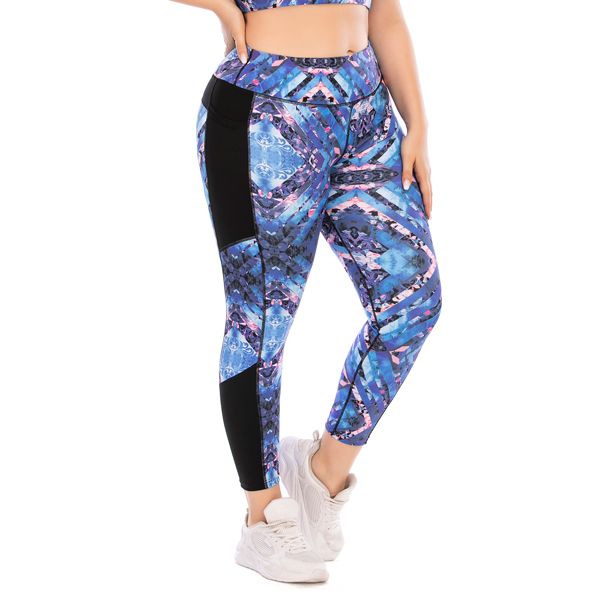 Iconix Plus Size Ladies Blue Paisley Leggings