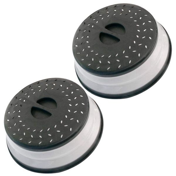 2 Pack Collapsible Microwave Splatter Cover With Easy Grip Handle