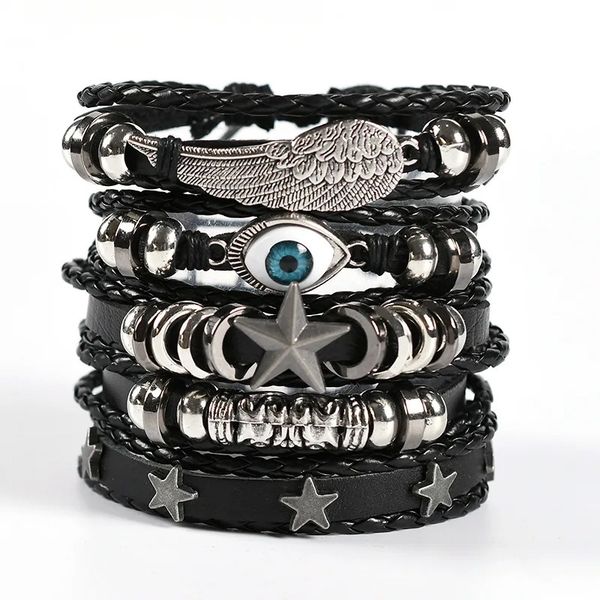 Layer Skull Leather Bracelet Set Style 5 image