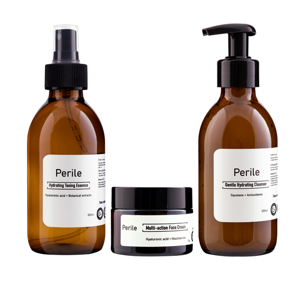 Perile 3-step skincare set for dry skin | 2% Hyaluron acid + 5% Niacinamide