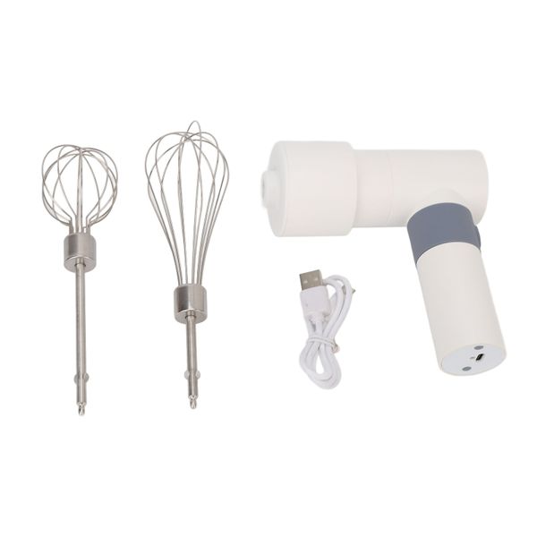 Electric Hand Mixer Warm White Cordless 2000mAh Battery Hand Mixer for Home