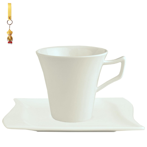 8 Piece Square Curved Edge Saucer &amp; Mugs