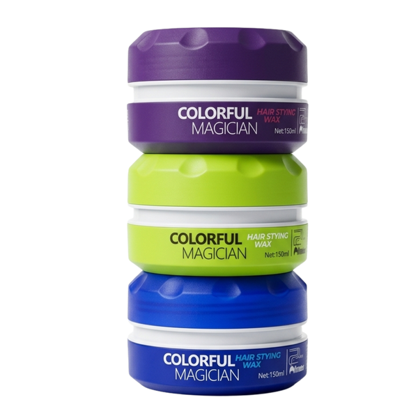 Colorful Magician 24 Hour Hair Styling Wax Green, Bleu, Purple