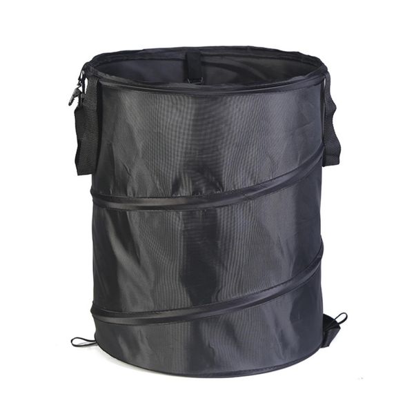 Portable Collapsible Pop-Up Trash Can: 40x34cm Oxford Camping Waste Bin
