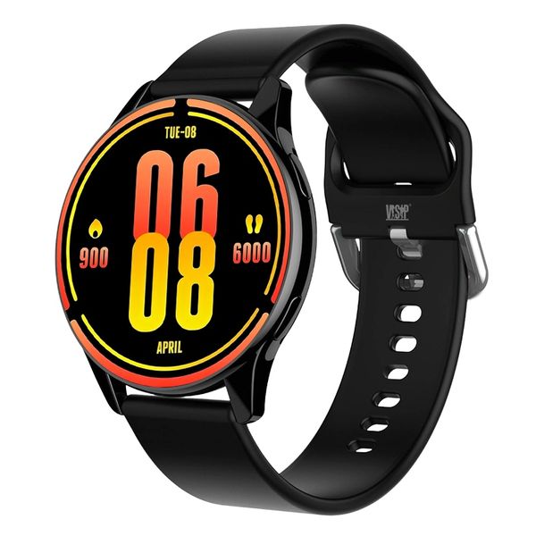Stylish Black Smart Watch with Fitness Tracking &amp; Heart Rate Monitoring