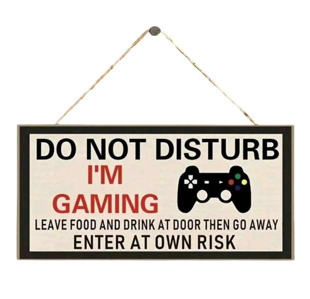 Do Not Disturb I'm Gaming 20x10cm Door Sign Decor