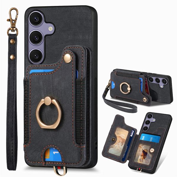 Finger Ring Case Compatible With Samsung Galaxy S22 Ultra Leather Cover