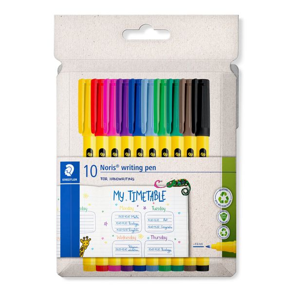 Staedtler Noris Writing Pen 307 - Fineliners Set of 10 Colours