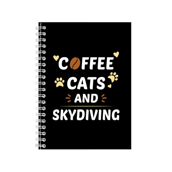Coffee Cats And Skydiving Notebook Skydiving Gift Idea A4 Notepad 148