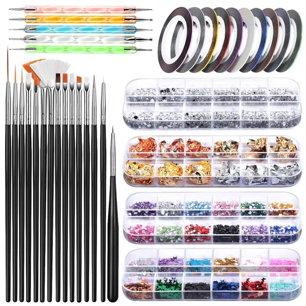 Nail Art Kit Nail Art Tools, Nail Design Kit with Nail 20 Art Brushes(2-j1)