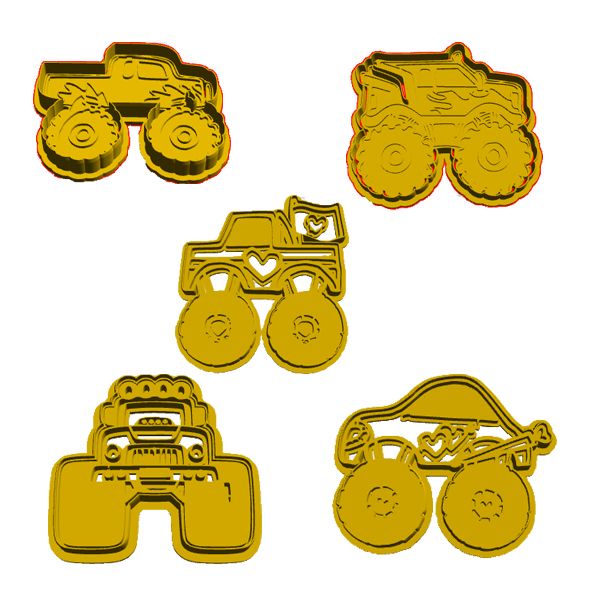 Monster Truck Cookie Cutter Set 1