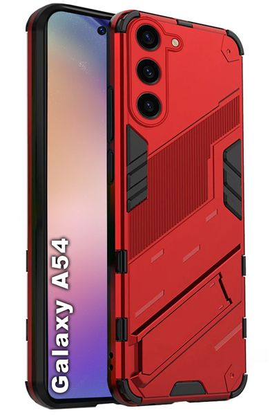 TEKRON Punk Case Shockproof Kickstand Cover Made for Samsung Galaxy A54-RED