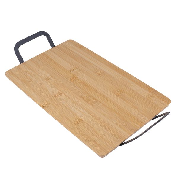 Bamboo Tray With Iron Handles