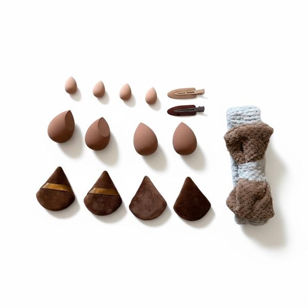 14pcs Foundation Sponge and Makeup Sponge Set with Puff &amp; Hairband