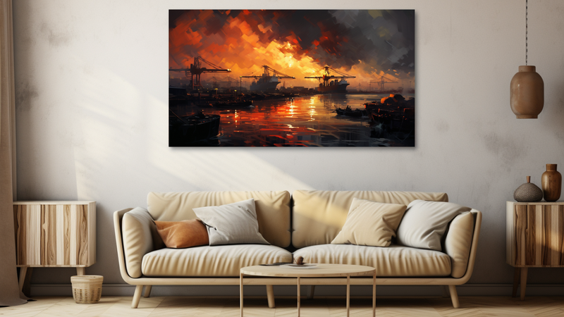 Canvas Wall Art - Industrial Symphony Abstract - HD0017