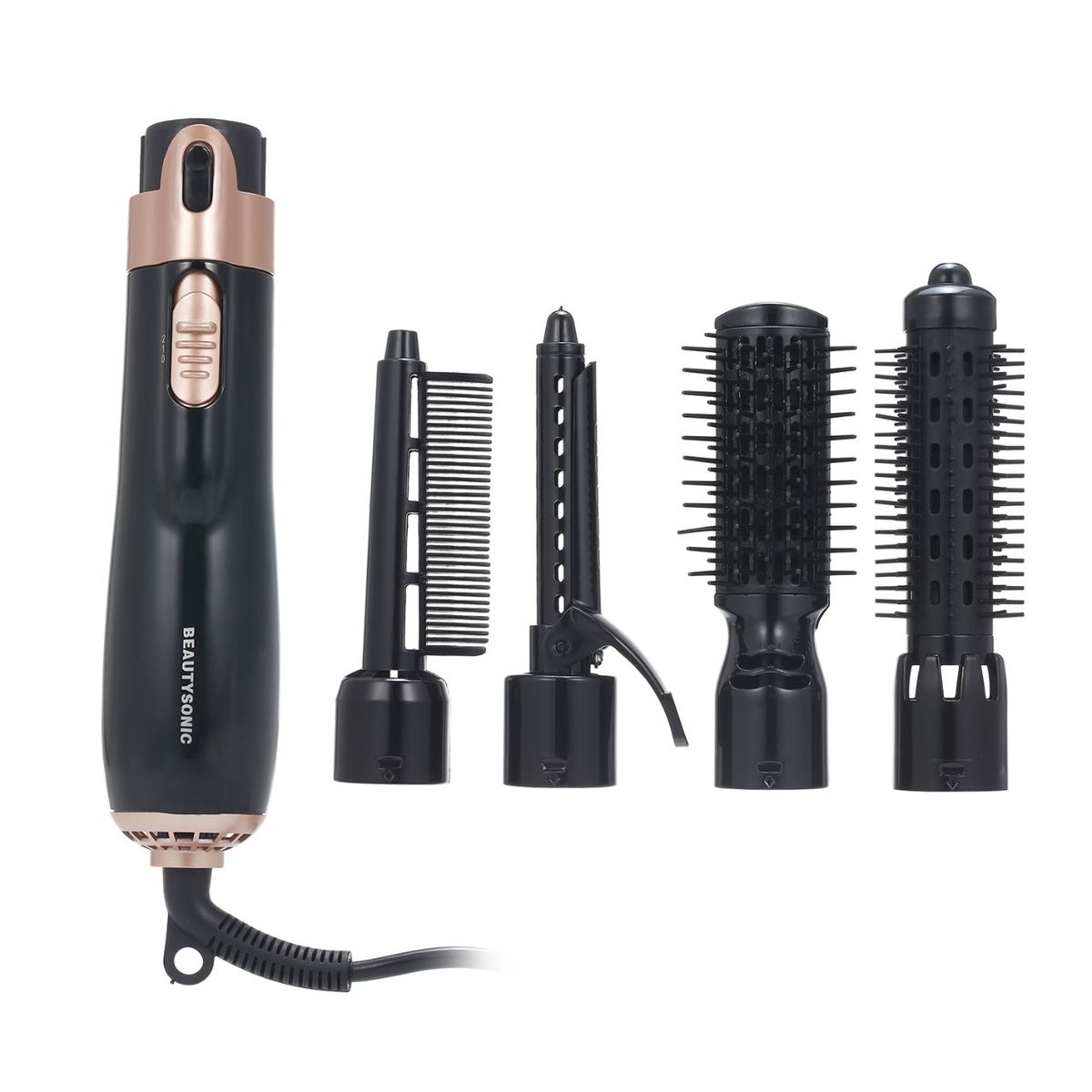 4 In 1 Rotating Hair Styler And Volumizer Hair Curler Straightener 