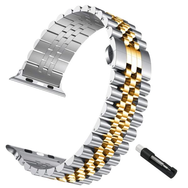 Stainless Steel Watch Strap With Link Remover - Silver &amp; Gold