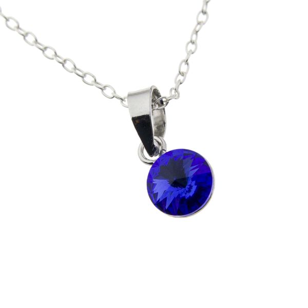 Sapphire Swarovski Sterling Silver Necklace