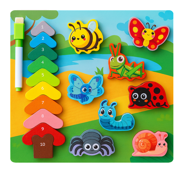 2-in-1 Educational Wooden Puzzle &amp; Whiteboard Activity Set