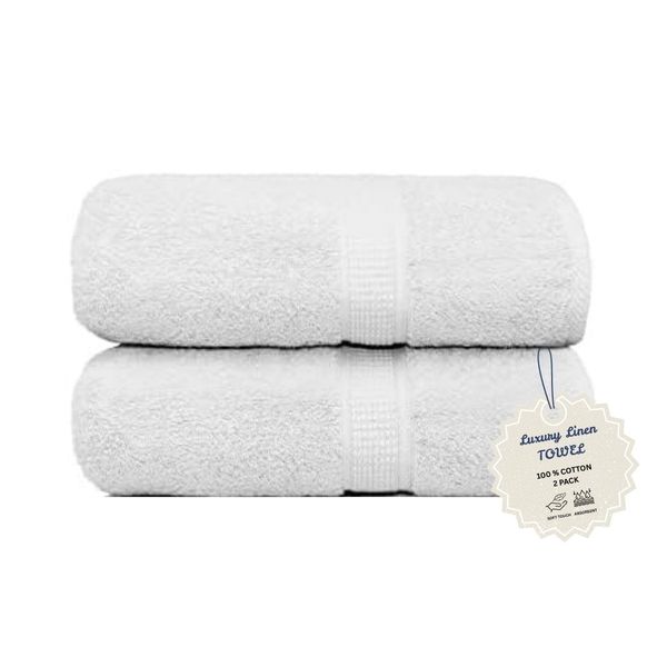 Luxury Linen 600gsm Hotel Collection Bath Sheets (2-Pack) -Spa-Quality