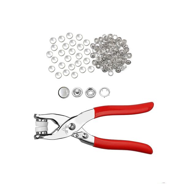 100 Sets Pearl Snap Fasteners Kit Snap Buttons with Fastener Pliers Kit