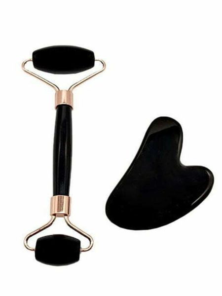 CSA Real Stone Black Roller &amp; Gau Sha Set