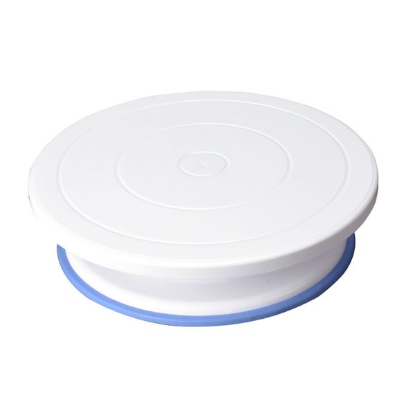 Round Rotating Cake Stand - White/Blue