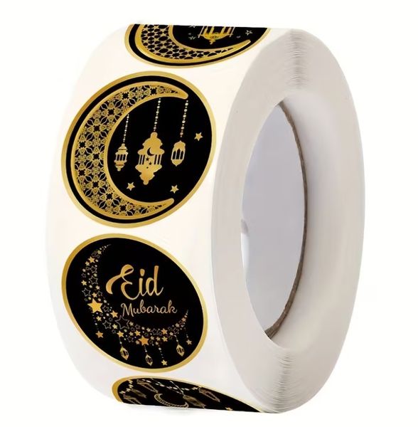Roll of 500 Eid Mubarak Paper Stickers