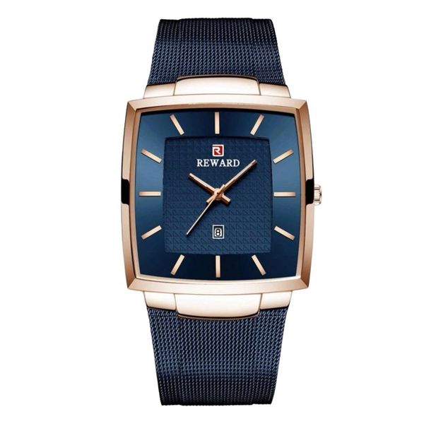 Reward Men's Square Watches Classic Minimalist Stainless Steel