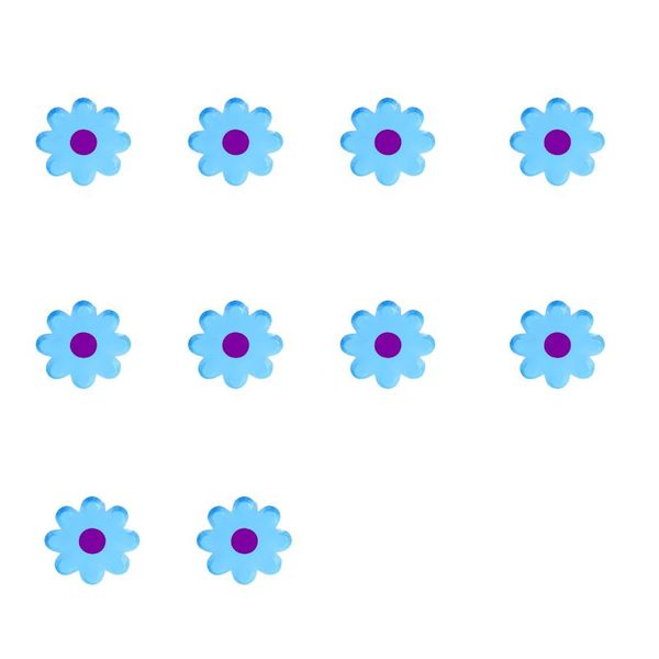 Party Paper Plate - Blue Daisy Shaped - Set of 10