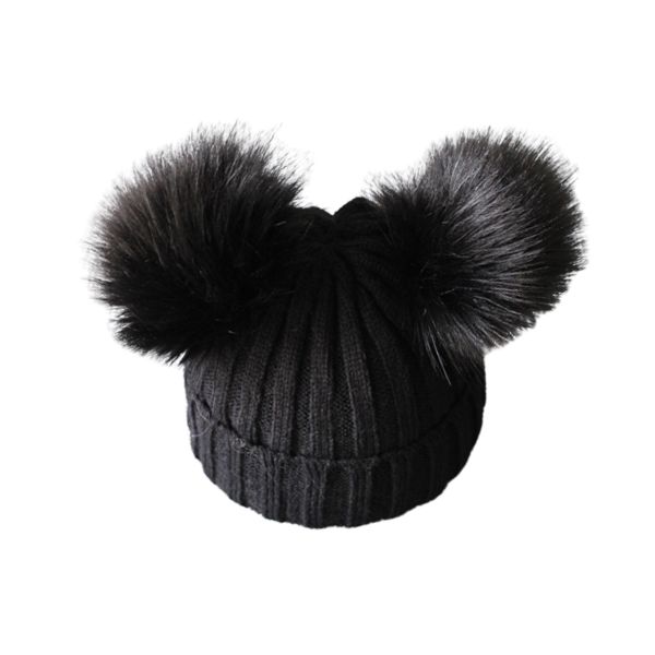 Knitted Tassel Toddler Kids Baby Warm Winter Wool Beanie Fur Bobble Hat