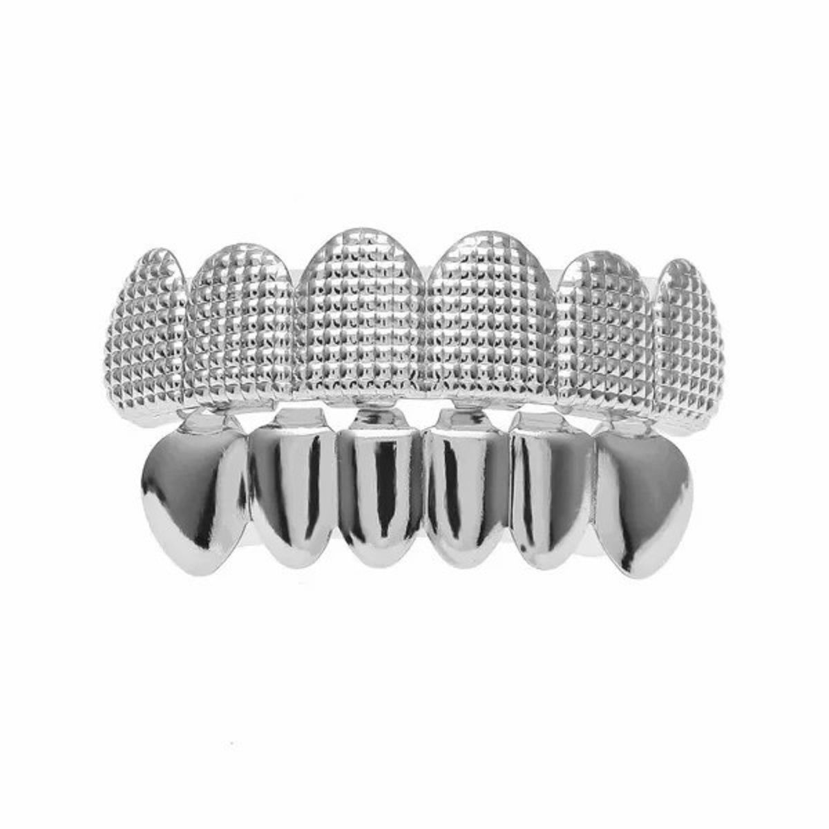Clip On Square Grid Grillz 6 Teeth Set Shop Today. Get it Tomorrow