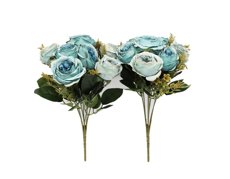 Never Fade Artificial Roses Bush (Set of 2) - Autumn Roses