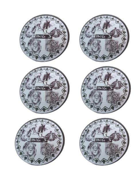 African Glass Ceramic Coasters - Set of Six (Round)