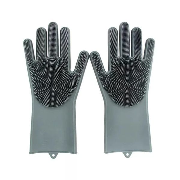 Magic Kitchen Silicone Glove With Five Fingers Scrubber For Dish Washing