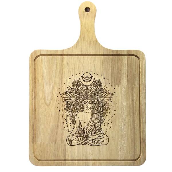 Lotus Buddha Wood Serving Tray &amp; Board