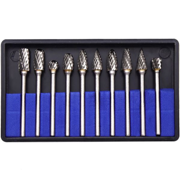 10 Piece Double Cut Carbide Rotary Burr Set Rotary Tools Burrs