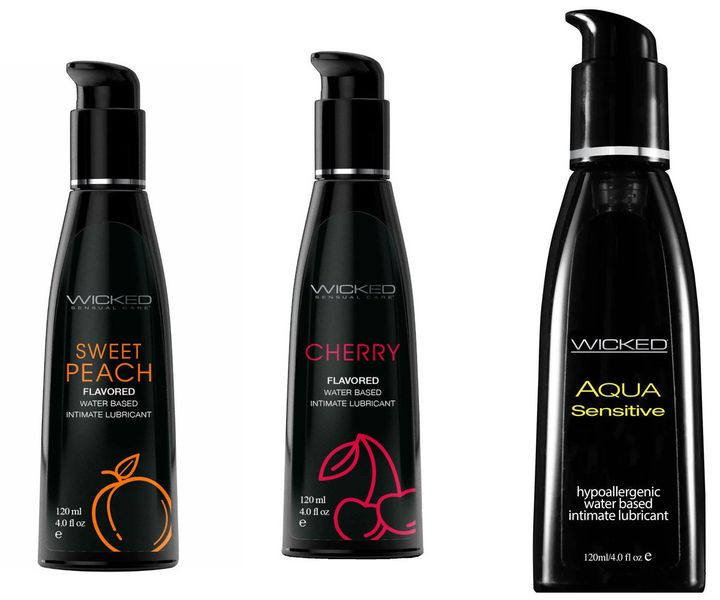 Wicked Adult Sensual Aqua Sensitive w Cherry &amp; Sweet Peach Lubes Lubricants