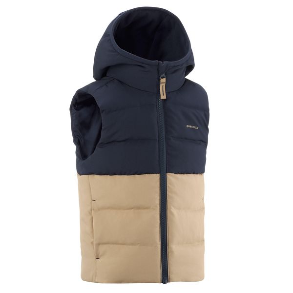 Quechua Kids Padded Hiking Gilet - Aged 2-6 - Beige &amp; Blue