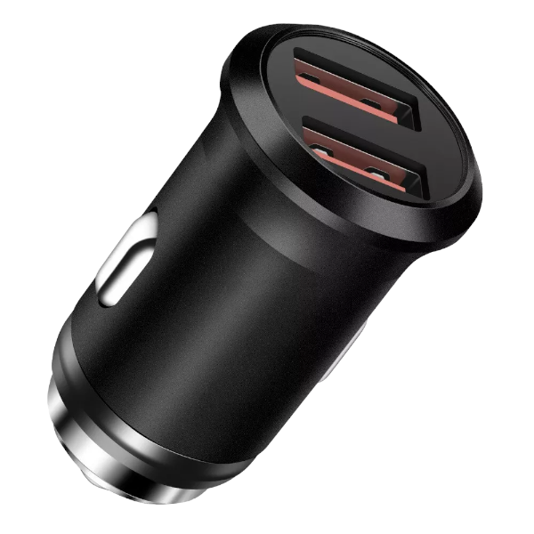 Allison- ALS-A100 Universal Dual USB Port Fast Charging Car Charger -Black