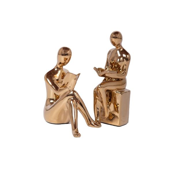 Modern Figurine Bookend Set - Various Colours