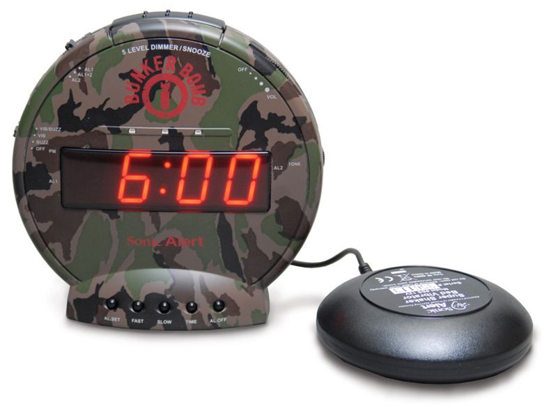 Sonic Alert Bunker Bomb Alarm Clock with Super Shaker