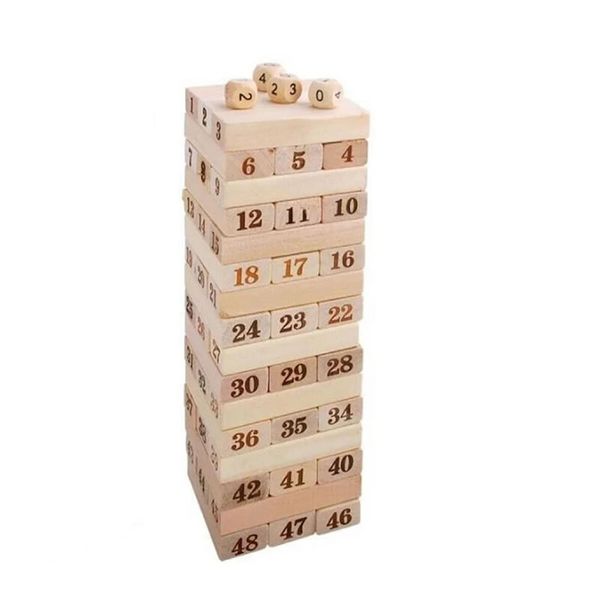 Wooden Building Block Set Stacking Board Game AY-153 - 48 Piece