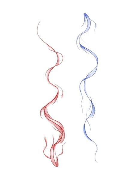 1 Piece - Intricate Koi Fish Design Temporary Tattoo - Red/Blue