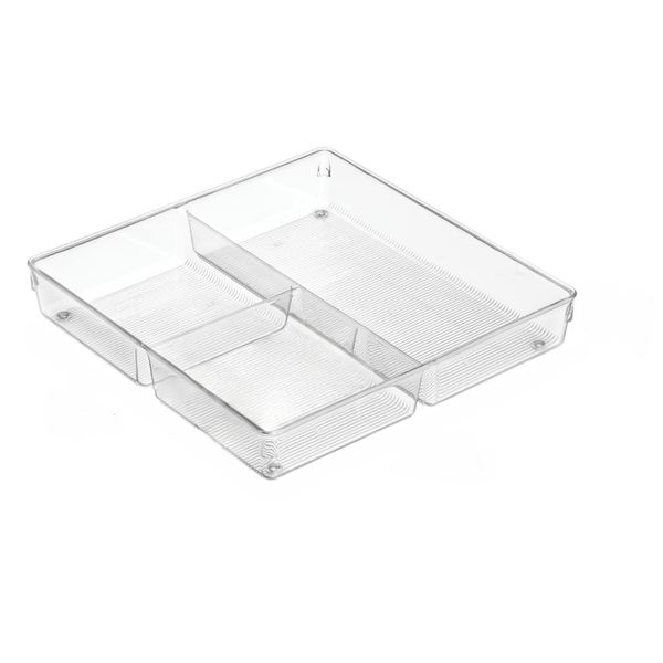 All-Purpose Clear Storage Basket with 3 Dividers