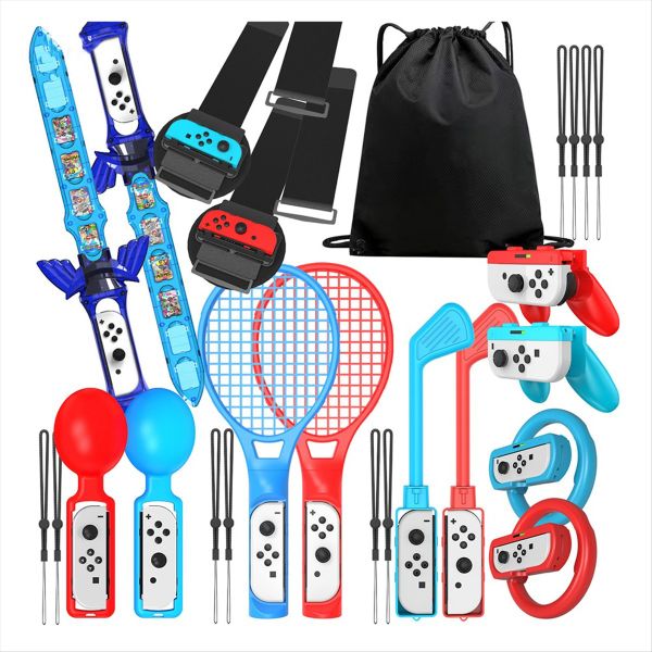 15-In-1 Sports Handle Grips Kit for Switch Ns Sports Accessories